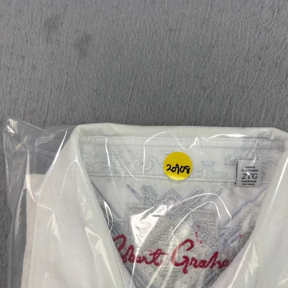 Robert Graham Linen Shirt Mens 2XL White Embroidered Button Up Beach Casual - Picture 11 of 11